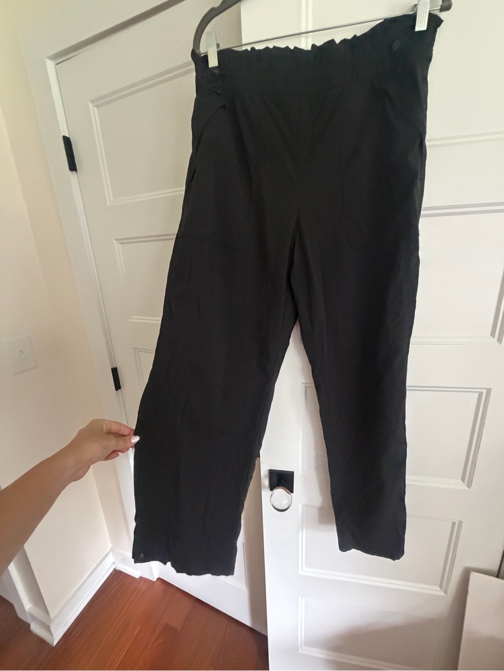 Athleta Black Paperbag Waist Joggers